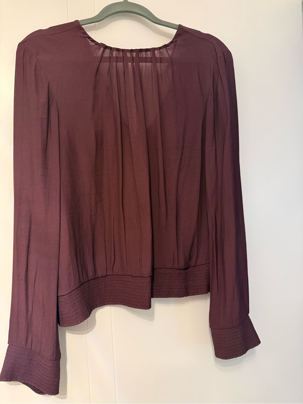Wilfred Deep Burgundy Long-Sleeve Blouse